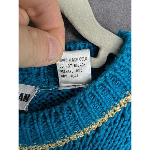 Vintage Chaus Sweater Women’s size 2X Blue Knit Purse Pocket Long Sleeve - Picture 5 of 12